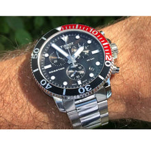 Load image into Gallery viewer, Tissot Seastar 1000 Chronograph Black Dial Silver Steel Strap Watch For Men - T120.417.11.051.01