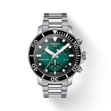 Load image into Gallery viewer, Tissot Seastar 1000 Chronograph Green Dial Silver Steel Strap Watch For Men - T120.417.11.091.01