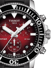 Load image into Gallery viewer, Tissot Seastar 1000 Chronograph Red Dial Black Rubber Strap Watch For Men - T120.417.17.421.00
