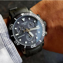 Load image into Gallery viewer, Tissot Seastar 1000 Chronograph Black Dial Black Rubber Strap Watch For Men - T120.417.37.051.02