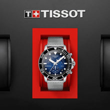 Load image into Gallery viewer, Tissot Seastar 1000 Chronograph Blue Dial Silver Mesh Bracelet Watch For Men - T120.417.11.041.02
