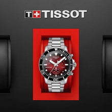 Load image into Gallery viewer, Tissot Seastar 1000 Chronograph Red Dial Silver Steel Strap Watch For Men - T120.417.11.421.00