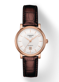 Tissot T Classic Carson Premium White Dial Brown Leather Strap Watch for Women - T122.207.36.031.00