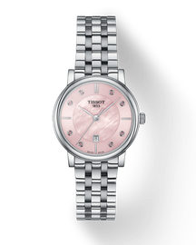 Tissot T Classic Carson Premium Pink Dial Silver Steel Strap Watch for Women - T122.210.11.159.00