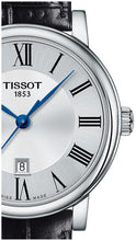 Load image into Gallery viewer, Tissot Carson Premium Lady Silver Dial Black Leather Strap Watch For Women - T122.210.16.033.00