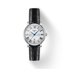 Load image into Gallery viewer, Tissot Carson Premium Lady Silver Dial Black Leather Strap Watch For Women - T122.210.16.033.00