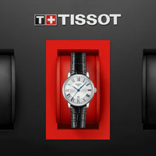 Load image into Gallery viewer, Tissot Carson Premium Lady Silver Dial Black Leather Strap Watch For Women - T122.210.16.033.00