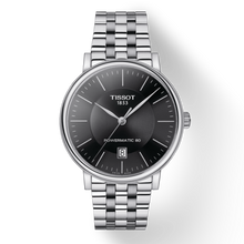 Load image into Gallery viewer, Tissot T Classic Carson Premium Powermatic 80 Black Dial Silver Steel Strap Watch For Men - T122.407.11.051.00