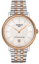 Tissot Carson Premium Powermatic 80 White Dial Two Tone Steel Strap Watch For Men - T122.407.22.031.01