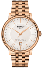 Load image into Gallery viewer, Tissot T Classic Carson Premium Automatic White Dial Rose Gold Steel Strap Watch for Men - T122.407.33.031.00