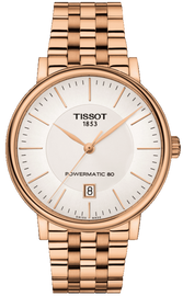 Tissot T Classic Carson Premium Automatic White Dial Rose Gold Steel Strap Watch for Men - T122.407.33.031.00