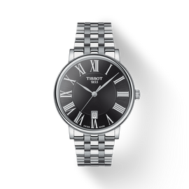 Tissot Carson Premium Black Dial Silver Steel Strap Watch For Men - T122.410.11.053.00