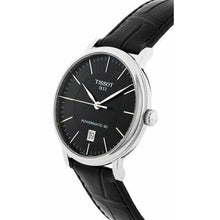 Load image into Gallery viewer, Tissot Carson Premium Powermatic 80 Black Dial Black Leather Strap Watch For Men - T122.407.16.051.00
