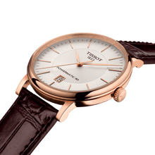 Load image into Gallery viewer, Tissot Carson Premium Powermatic 80 White Dial Brown Leather Strap Watch For Men - T122.407.36.031.00
