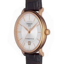 Load image into Gallery viewer, Tissot Carson Premium Powermatic 80 White Dial Brown Leather Strap Watch For Men - T122.407.36.031.00