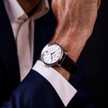 Load image into Gallery viewer, Tissot T-Classic Powermatic 80 Silver Dial Brown Leather Strap Watch For Men - T122.407.16.031.00