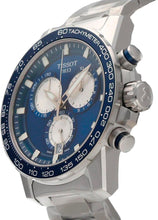 Load image into Gallery viewer, Tissot Supersport Chrono Blue Dial Silver Steel Strap Watch For Men - T125.617.11.041.00