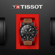 Load image into Gallery viewer, Tissot Supersport Chrono Black Dial Brown Leather Strap Watch for Men - T125.617.36.051.01