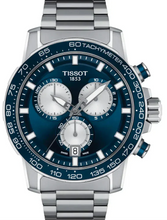 Load image into Gallery viewer, Tissot Supersport Chrono Blue Dial Silver Steel Strap Watch For Men - T125.617.11.041.00