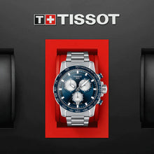 Load image into Gallery viewer, Tissot Supersport Chrono Blue Dial Silver Steel Strap Watch For Men - T125.617.11.041.00