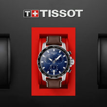 Load image into Gallery viewer, Tissot Supersport Chrono Blue Dial Brown Leather Strap Watch For Men - T125.617.16.041.00