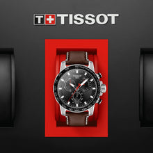 Load image into Gallery viewer, Tissot Supersport Chrono Black Dial Brown Leather Strap Watch for Men - T125.617.16.051.01