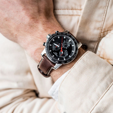 Load image into Gallery viewer, Tissot Supersport Chrono Black Dial Brown Leather Strap Watch for Men - T125.617.16.051.01