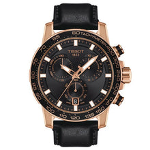 Load image into Gallery viewer, Tissot Supersport Chrono Black Dial Black Leather Strap Watch for Men - T125.617.36.051.00