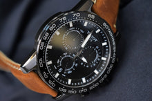 Load image into Gallery viewer, Tissot Supersport Chrono Black Dial Brown Leather Strap Watch for Men - T125.617.36.051.01