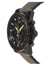 Load image into Gallery viewer, Tissot Supersport Chrono Black Dial Beige Nylon Strap Watch For Men - T125.617.37.051.01