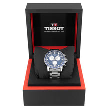 Load image into Gallery viewer, Tissot Supersport Chrono Blue Dial Silver Steel Strap Watch For Men - T125.617.11.041.00