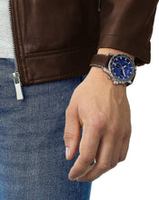 Load image into Gallery viewer, Tissot Supersport Chrono Blue Dial Brown Leather Strap Watch For Men - T125.617.16.041.00