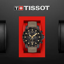 Load image into Gallery viewer, Tissot Supersport Chrono Black Dial Beige Nylon Strap Watch For Men - T125.617.37.051.01