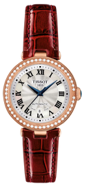 Tissot Bellissima Small Lady Diamonds Silver Dial Brown Leather Strap Watch For Women - T126.207.66.113.00