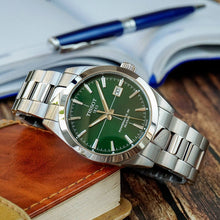 Load image into Gallery viewer, Tissot Gentleman Powermatic 80 Silicium Green Dial Silver Steel Strap Watch For Men - T127.407.11.091.01