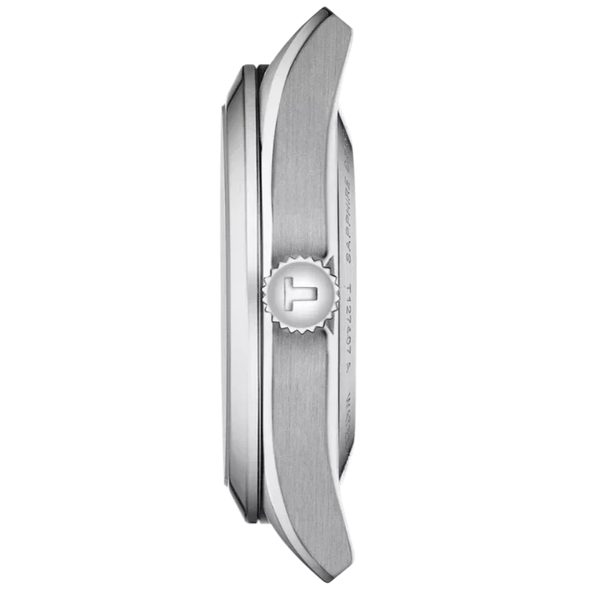 Tissot Gentleman Powermatic 80 Silicium Ice Blue Silver Steel Strap Watch For Men - T127.407.11.351.00