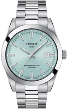 Load image into Gallery viewer, Tissot Gentleman Powermatic 80 Silicium Ice Blue Silver Steel Strap Watch For Men - T127.407.11.351.00