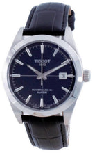 Load image into Gallery viewer, Tissot Gentleman Powermatic 80 Silicium Blue Dial Black Leather Strap Watch For Men - T127.407.16.041.01