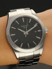 Load image into Gallery viewer, Tissot Gentleman Black Dial Silver Steel Strap Watch For Men - T127.410.11.051.00