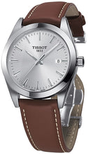 Load image into Gallery viewer, Tissot Gentleman Silver Dial Brown Leather Strap Watch For Men - T127.410.16.031.00