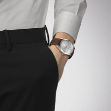 Load image into Gallery viewer, Tissot Gentleman Silver Dial Brown Leather Strap Watch For Men - T127.410.16.031.00
