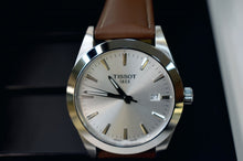 Load image into Gallery viewer, Tissot Gentleman Silver Dial Brown Leather Strap Watch For Men - T127.410.16.031.00