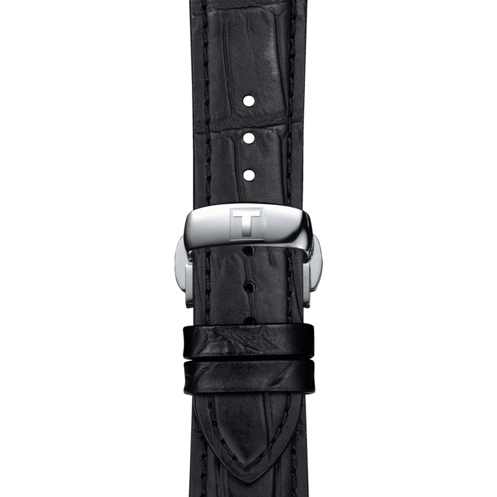 Tissot Gentlemen Blue Dial Black Leather Strap Watch for Men - T127.410.16.041.01