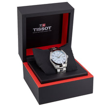 Load image into Gallery viewer, Tissot Gentleman Powermatic 80 Silicium Ice Blue Silver Steel Strap Watch For Men - T127.407.11.351.00