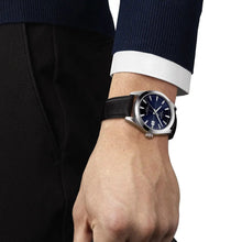 Load image into Gallery viewer, Tissot Gentleman Powermatic 80 Silicium Blue Dial Black Leather Strap Watch For Men - T127.407.16.041.01