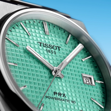 Load image into Gallery viewer, Tissot PRX Powermatic 80 Automatic Mint Green Dial Silver Steel Strap Watch for Men - T137.407.11.091.01