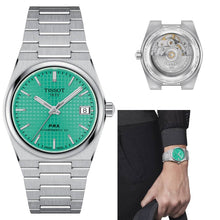 Load image into Gallery viewer, Tissot PRX Powermatic 80 Light Green Dial Silver Steel Strap Watch for Men - T137.207.11.091.01
