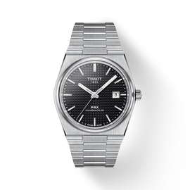 Tissot PRX Powermatic 80 Black Dial Silver Steel Strap Watch For Men - T137.407.11.051.00