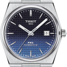 Load image into Gallery viewer, Tissot Powermatic 80 Automatic Gradient Blue Dial Silver Steel Strap Watch for Men - T137.407.11.051.01