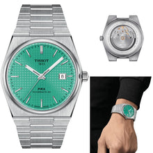Load image into Gallery viewer, Tissot PRX Powermatic 80 Automatic Mint Green Dial Silver Steel Strap Watch for Men - T137.407.11.091.01
